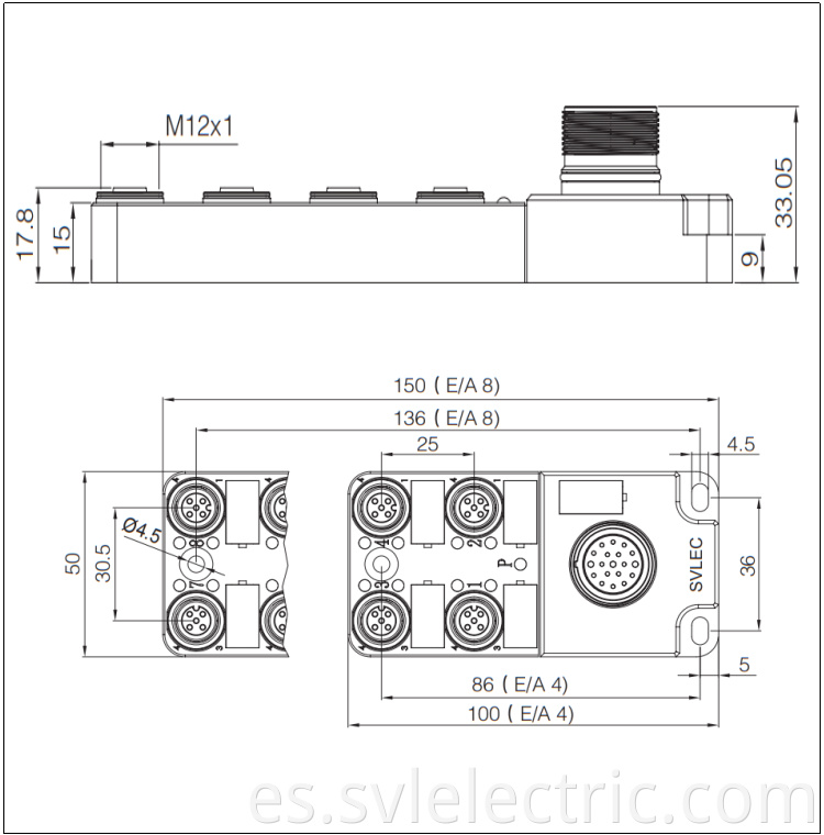 M12 Distribution Box 8 Way Size